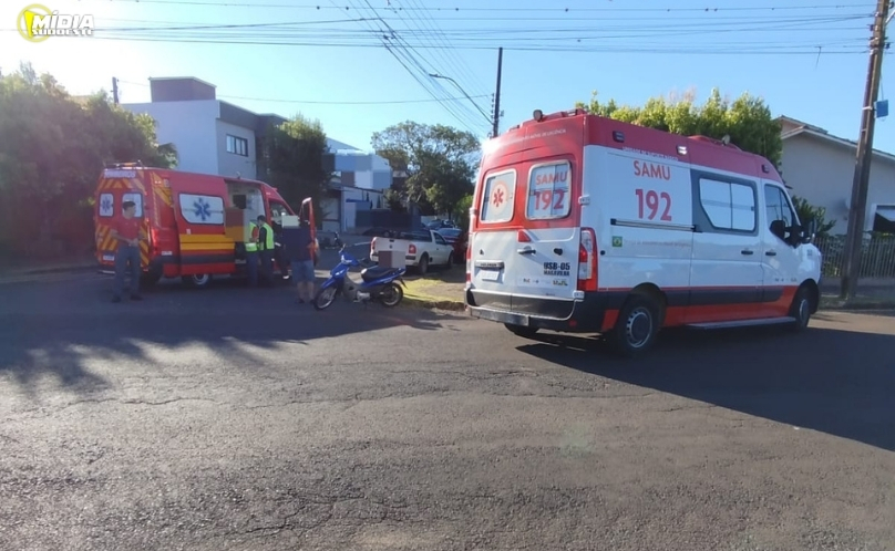 Acidente entre carro e motocicleta deixa homem ferido em Maravilha