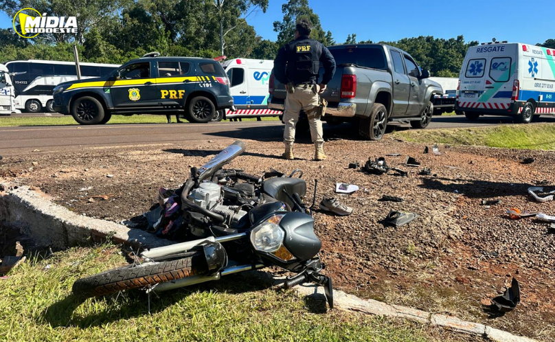 Acidente envolvendo moto e caminhonete deixa um morto na BR-277