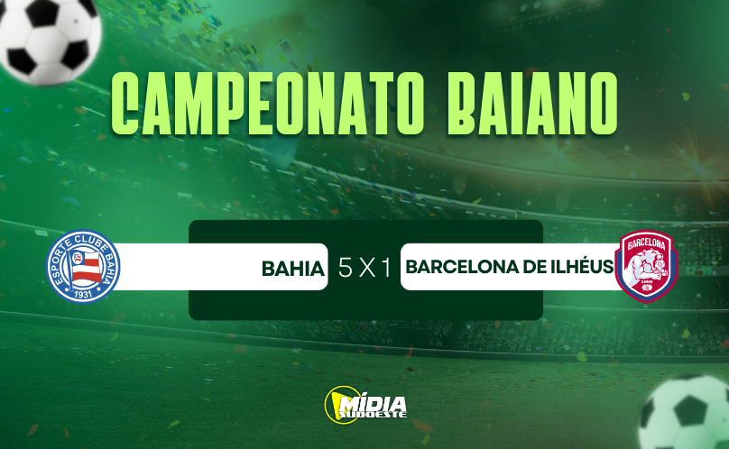 Bahia atropela o Barcelona de Ilhéus e faz 5 a 1