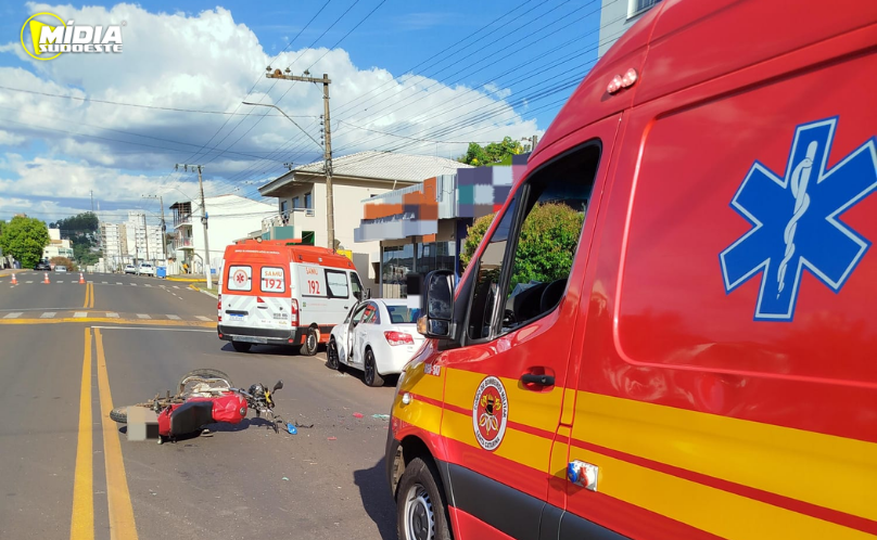 Colisão entre carro e motocicleta deixa um ferido em Maravilha