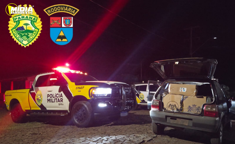 BPRv apreende carga de cigarros estrangeiros e prende condutor