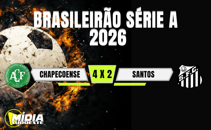 Chapecoense vence o Santos por 4 a 2 na estreia da Série A