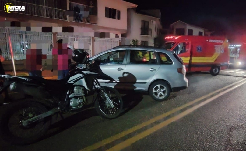 Acidente entre carro e motocicleta é registrado no Centro de Maravilha