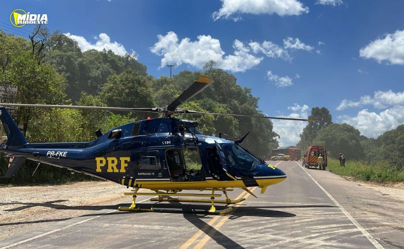 Idoso é socorrido de helicóptero após atropelamento