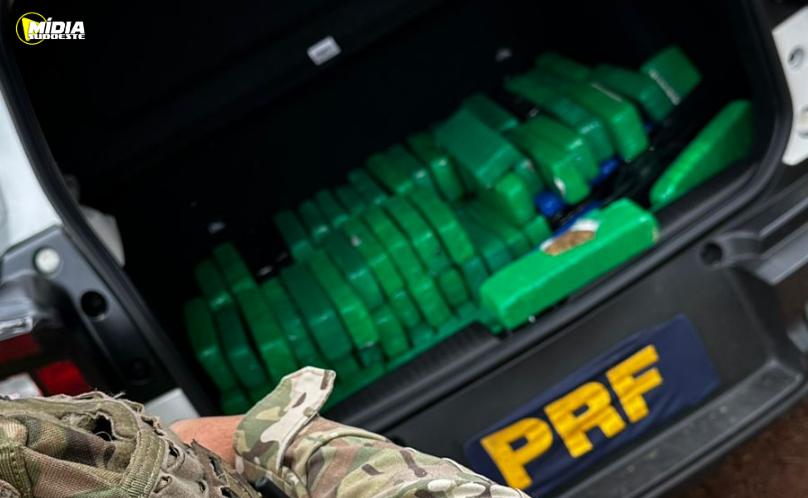 PRF apreende 123,7 kg de maconha após acompanhamento tático