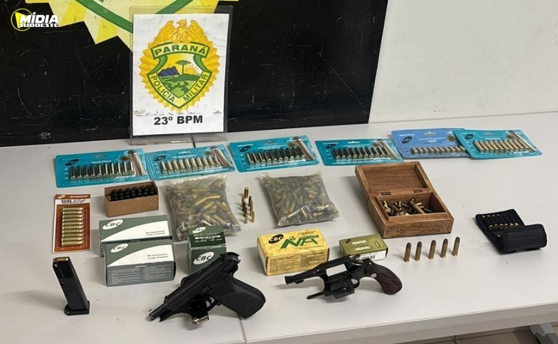 PMPR detém homem e apreende armas e mais de 600 munições após disparos