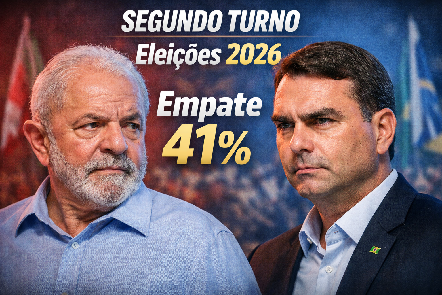 Pesquisa aponta empate entre Lula e Flávio Bolsonaro