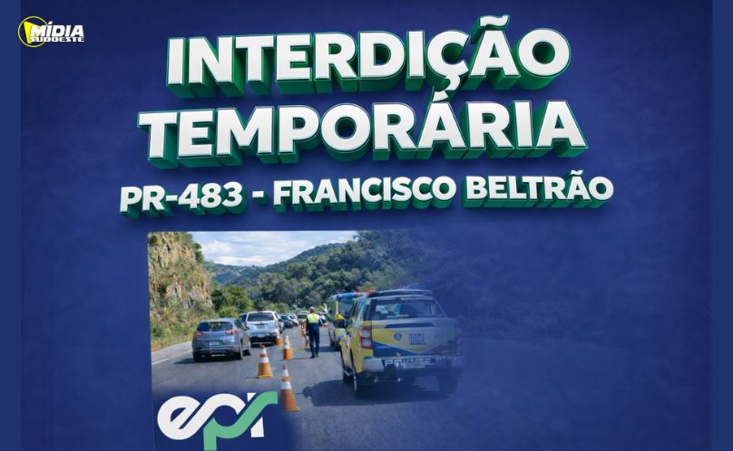 Tráfego na PR-483, em Francisco Beltrão, terá interdição temporária nesta sexta-feira
