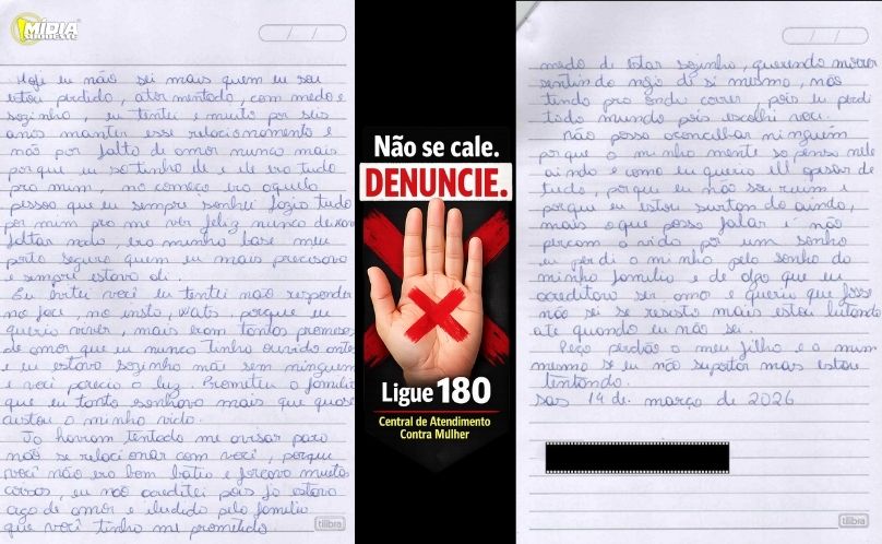 Jovem envia carta ao Portal Mídia Sudoeste relatando situação de abuso