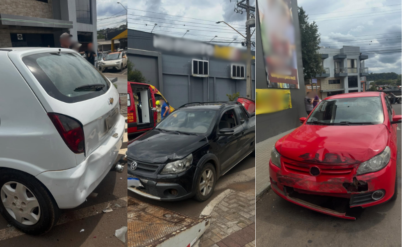 Acidente no centro envolve três veículos e não deixa feridos
