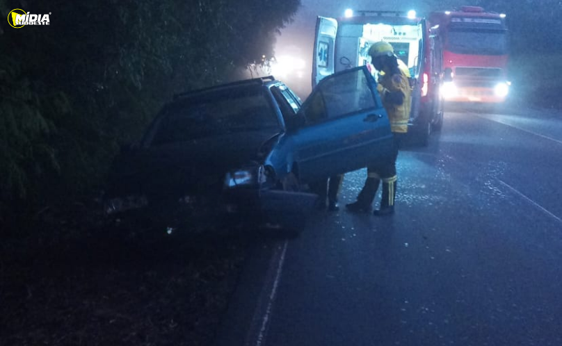 Colisão na BR-282 deixa homem ferido