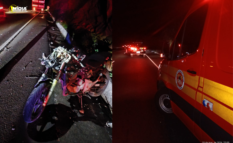 Motociclista fica em estado grave após atingir caminhão na BR-282