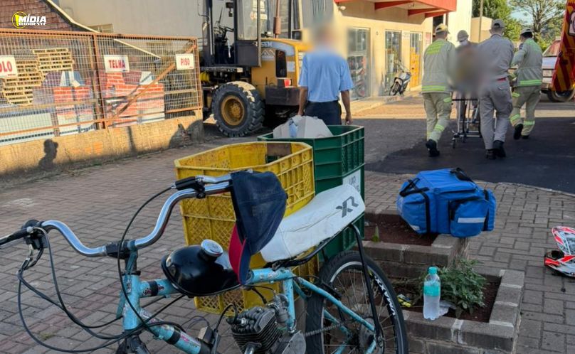 Ciclista fica ferido em acidente envolvendo veículo