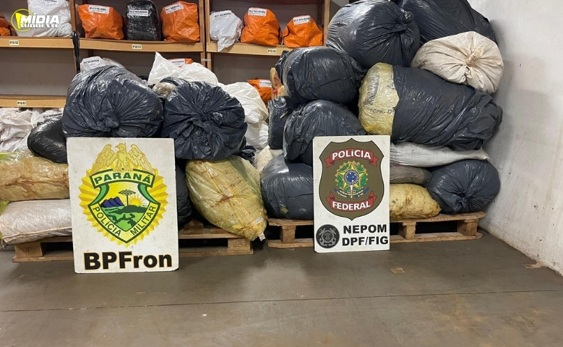 PMPR e PF apreendem quase 300 kg de maconha às margens do Rio Paraná