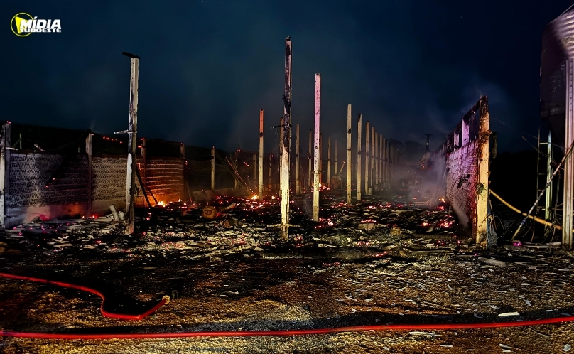 Aviário é atingido por incêndio na madrugada