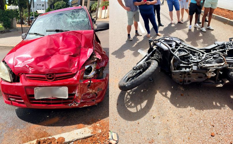 Pai e filha ficam feridos em acidente