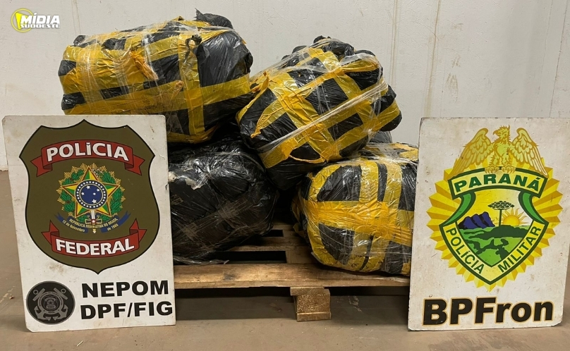 Foz do Iguaçu: PMPR e PF apreendem veículo com 96 kg de maconha