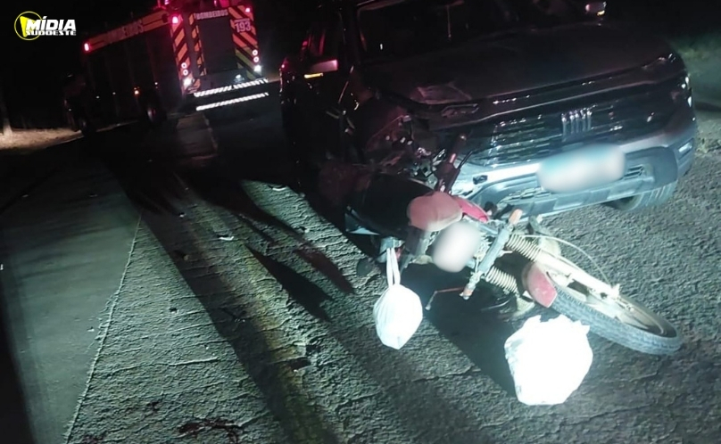  Motociclista fica ferido após colisão com carro na SC-163