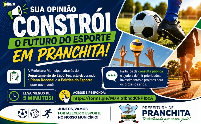Pranchita convida população a participar da construção do futuro do esporte
