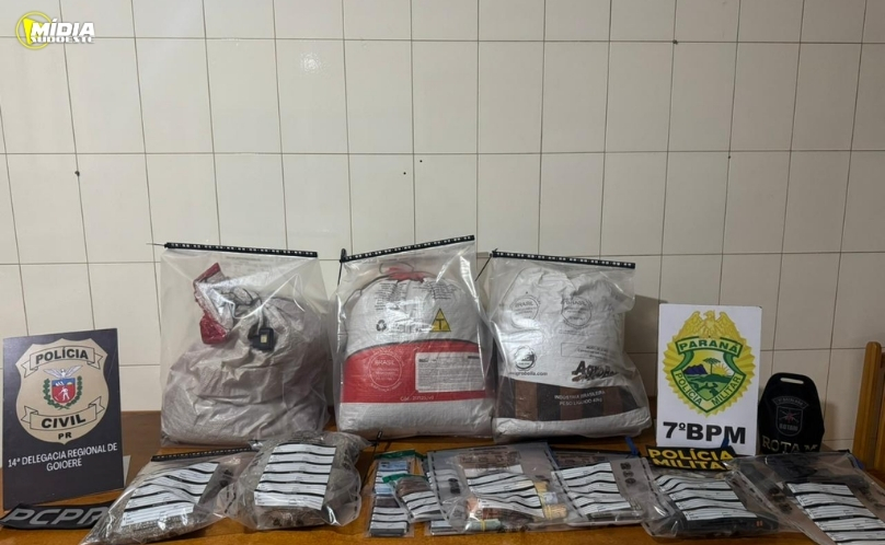 Operação conjunta apreende arma, drogas e prende dois homens na madrugada