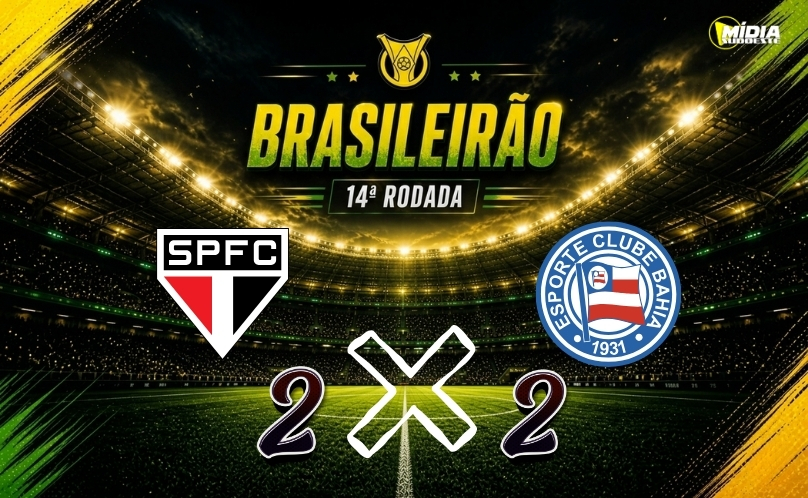 Bahia busca empate nos acréscimos contra o São Paulo em jogo eletrizante
