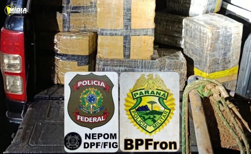 BPFRON e PF apreendem 655 quilos de maconha