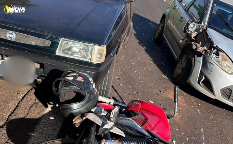 Motociclista fica ferido após sequência de colisões na BR-369