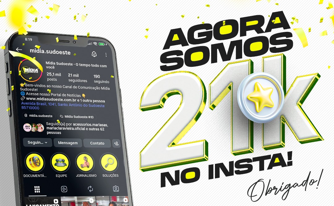 Mídia Sudoeste alcança 21 mil seguidores e fortalece presença regional