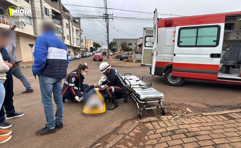 SAS: motociclista fica ferido após acidente envolvendo veículo