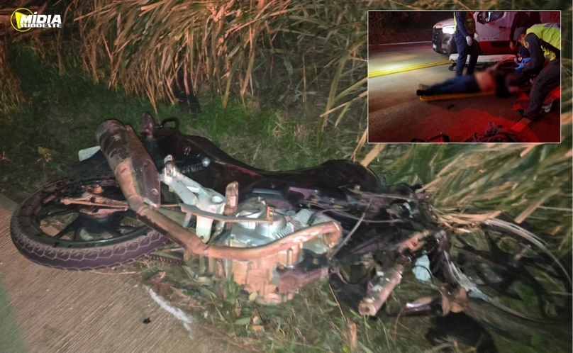 Motociclista fica gravemente ferido após colisão na BR-163