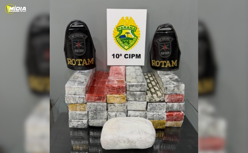 ROTAM apreende mais de 25 quilos de maconha em ônibus