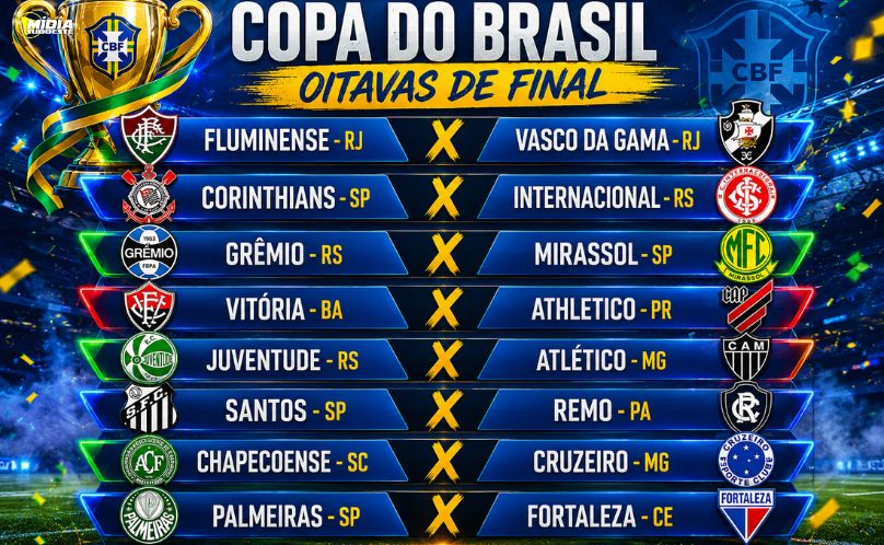 Copa do Brasil 2026 define confrontos das oitavas de final