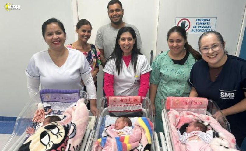 Trigêmeas recebem alta da UTI Neonatal após 24 dias