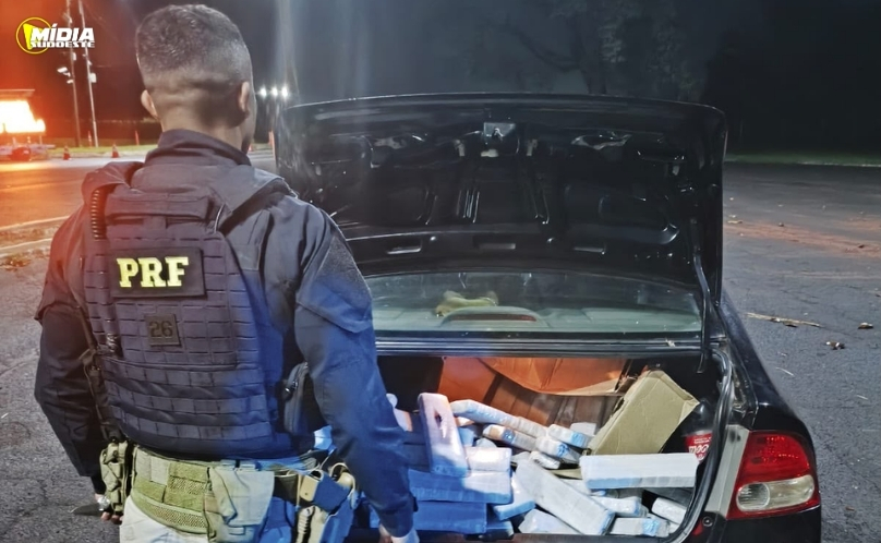 Motorista de aplicativo é preso transportando mais de 116 quilos de maconha