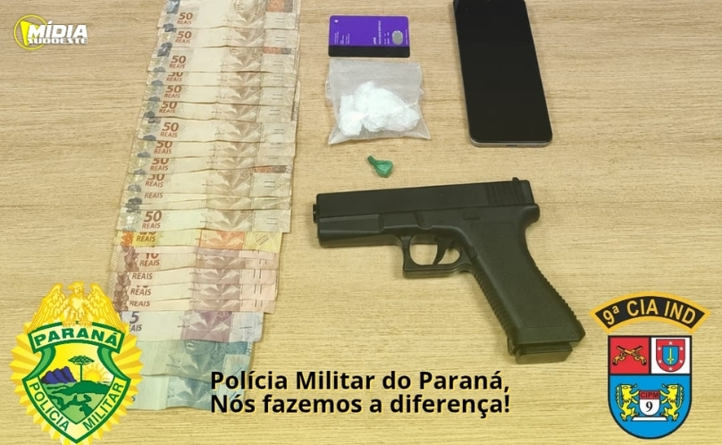 Suspeito é detido com drogas e dinheiro em operação da ROTAM