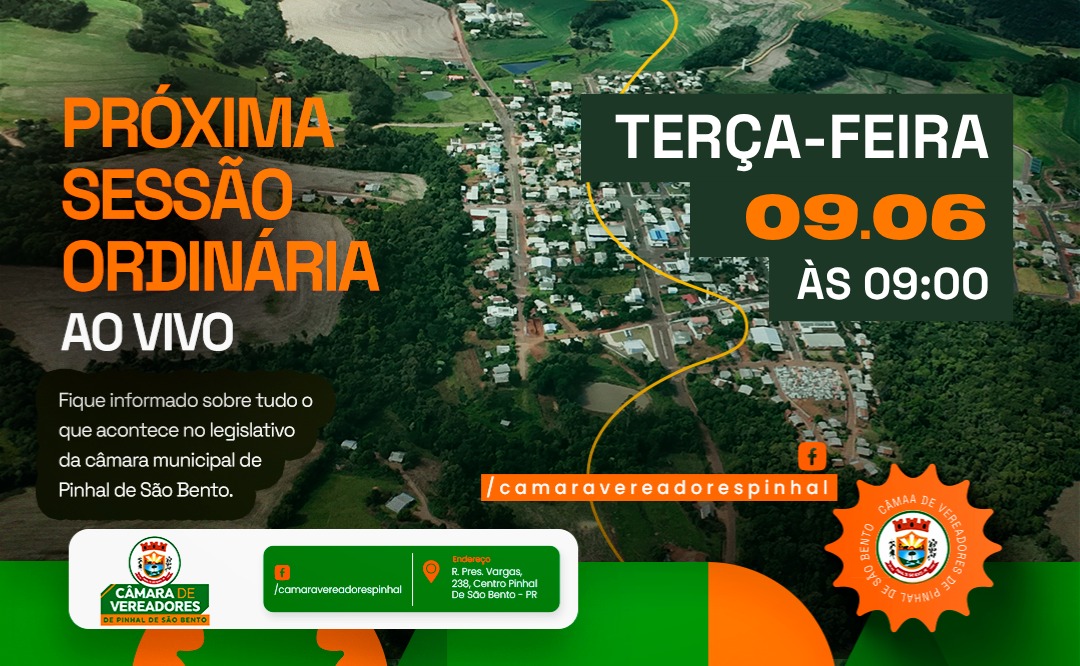 Câmara de Pinhal de São Bento realiza sessão nesta terça-feira
