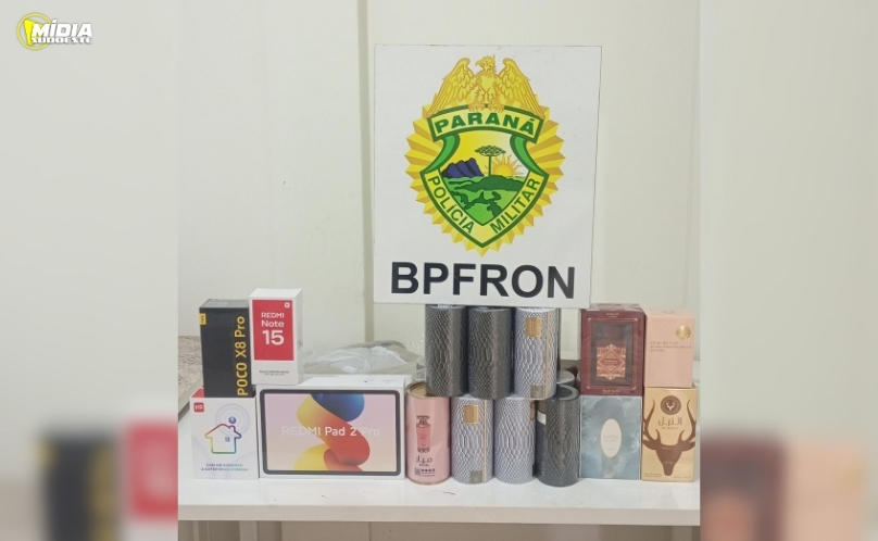 BPFRON apreende mercadorias paraguaias irregulares em ônibus