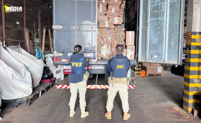 Carga de 200 mil maços de cigarros é descoberta sob papelão