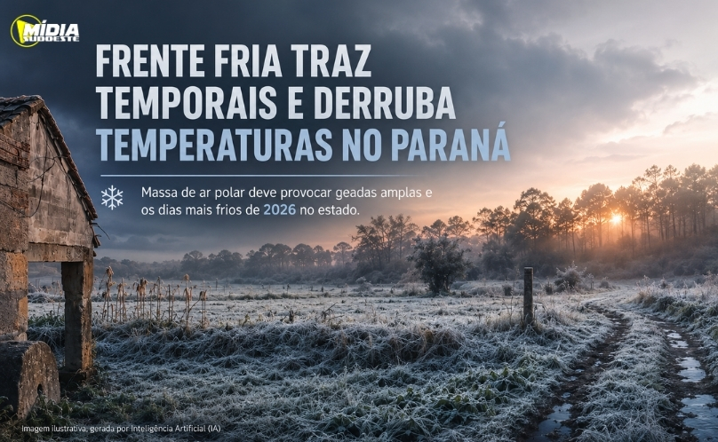 Frente fria avança e Paraná terá temporais e frio intenso nesta semana