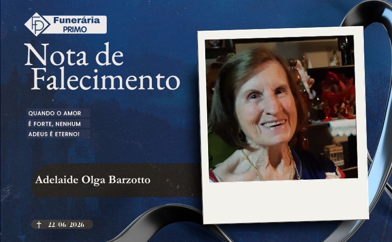 Nota de Falecimento: Adelaide Olga Barzotto
