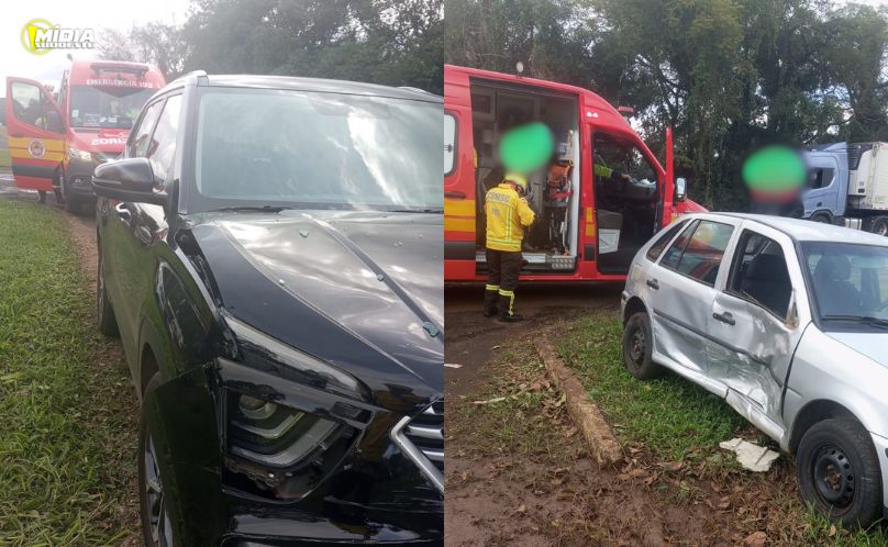 Dois veículos se envolverm em acidente na BR-282