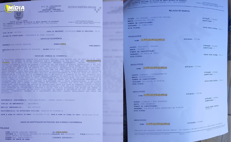SAS: criminosos invadem casa de idosos enquanto eles dormiam