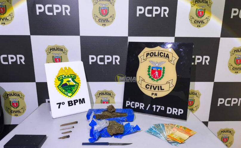 Polícias Civil e Militar apreendem mais de 600 gramas de maconha
