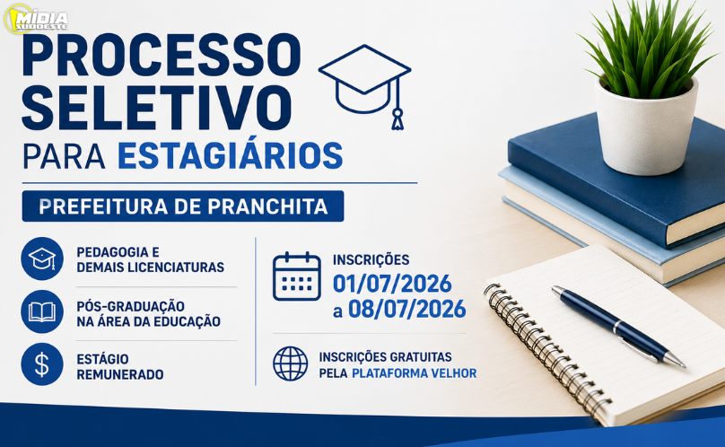 Prefeitura de Pranchita abre processo seletivo para cadastro de reserva de estagiários