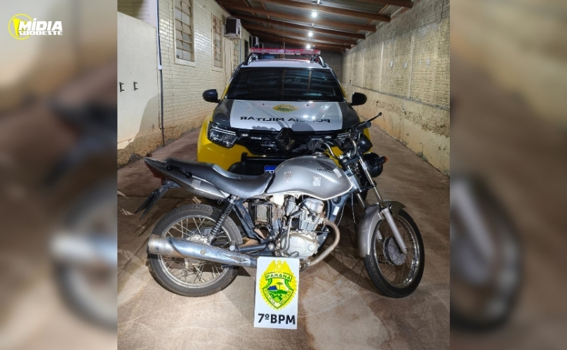 Motocicleta furtada é localizada abandonada na PR-180