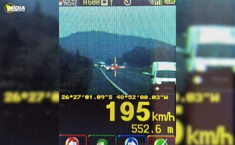 Motorista é flagrado a 195 km/h em trecho em obras da BR-280