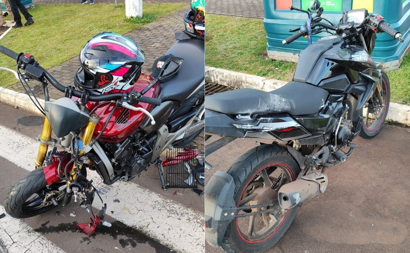 Três pessoas ficam feridas em grave acidente entre motocicletas