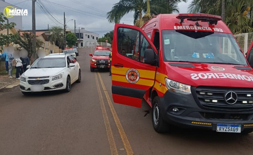Menor é atropelado ao voltar da escola e é levado ao hospital em Cunha Porã
