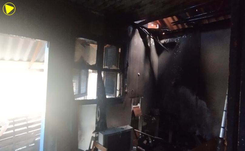 Incêndio em quarto de residência é controlado pelo Corpo de Bombeiros