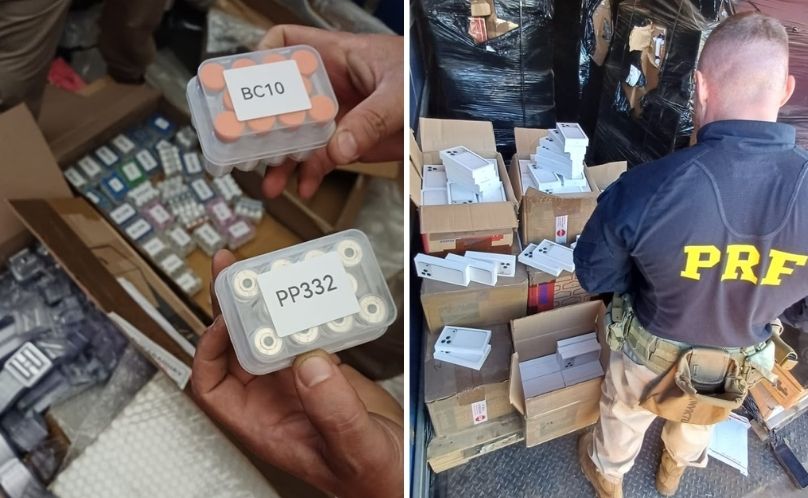 PRF apreende carga milionária de eletrônicos e insumos médicos